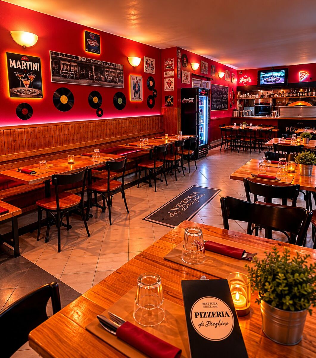 Interno della pizzeria da Dieghino a Carrara